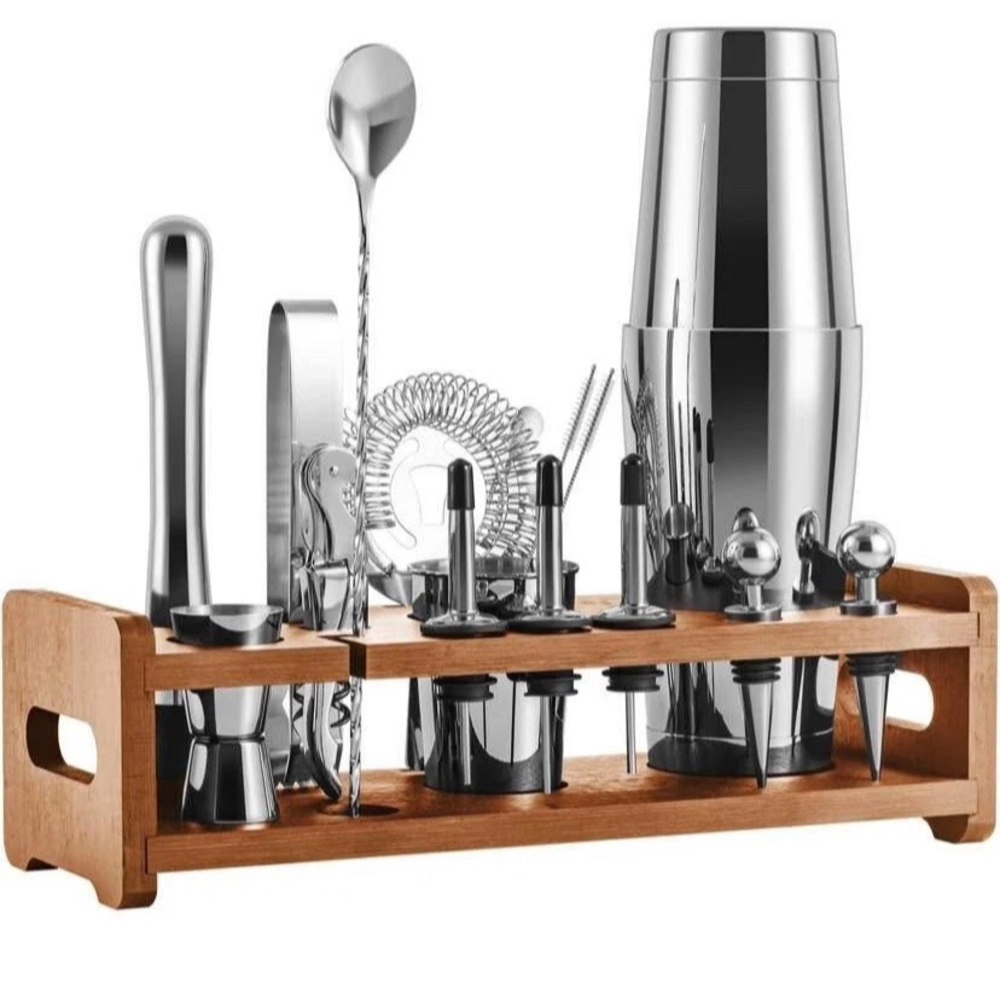 Amazon Essentials Silver and Brown Bartender Kit
